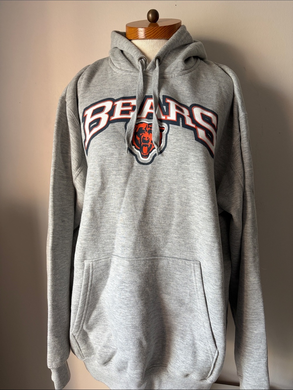 NFL Gray Bears Pullover Hoodie with Orange Logo